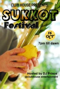 Joyful Sukkot Festival  Pinterest Graphic template