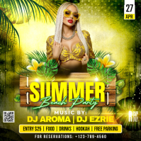 Joyful Summer Beach Party Square (1:1) template