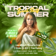 Joyful Summer Beach Party 方形(1:1) template