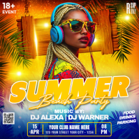 Joyful Summer Beach Party Isikwele (1:1) template