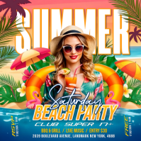 Joyful Summer Beach Party Instagram Post template