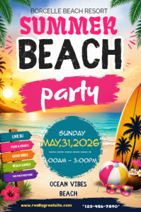 Joyful Summer Beach Party Poster Iphosta template
