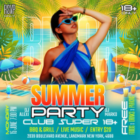 Summer Beach Party Quadrato Template