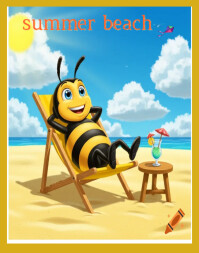 Joyful Summer Beach Poster/wallboard template