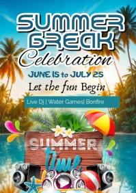 Joyful Summer Break Celebration A1 template