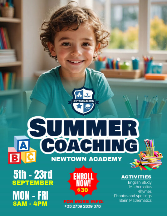 Joyful Summer Holiday Coaching  Flyer (us Letter) Pamflet (VSA Brief) template
