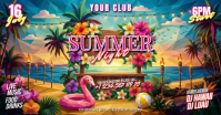Joyful Summer Night Party Facebook Shared Image Video template