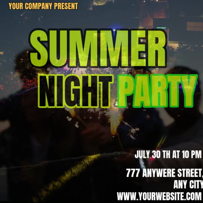 Joyful Summer Night Party  Instagram Post template