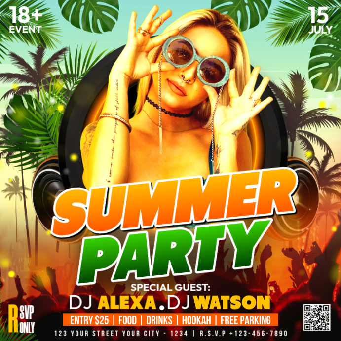 Summer Party Instagram Ad Template | PosterMyWall