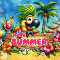 Joyful Summer Party Instagram Post Instagram-bericht template