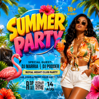 Summer Party Message Instagram Template