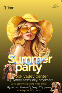 Joyful Summer Party  Poster Плакат template