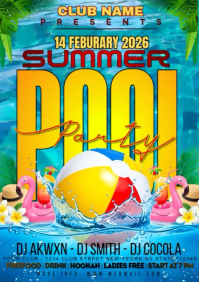 Joyful Summer Pool Party A1 Video template