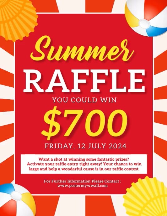 Joyful Summer Raffle Flyer (us Letter) Template | PosterMyWall