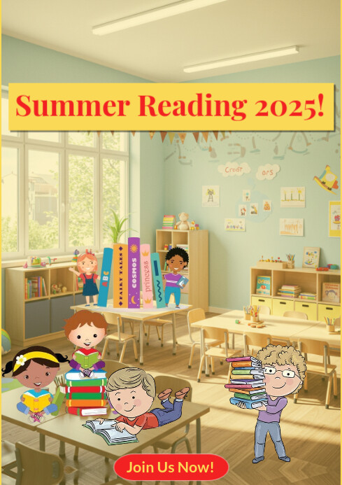 Joyful Summer Reading Program A4 template