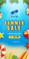 Joyful Summer Sale Instagram Story Rolbanner 3' × 6' template