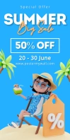 Joyful Summer Sale  Roll Up Banner 3' × 6' template
