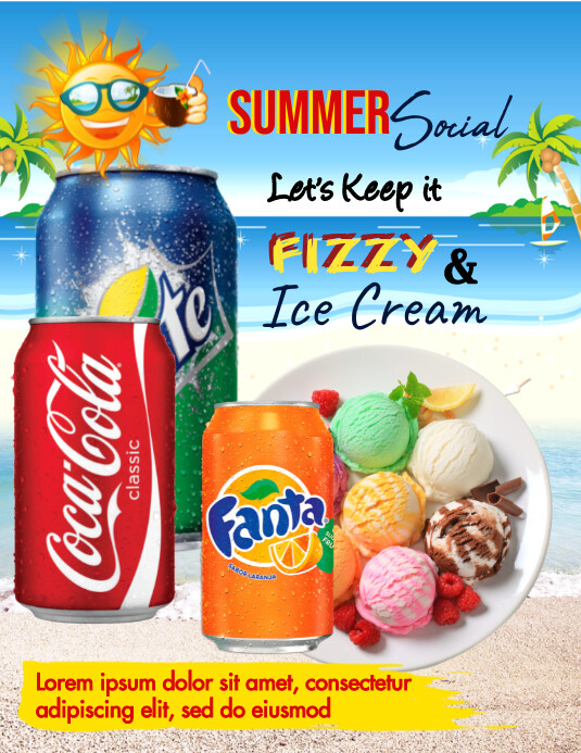 Joyful Summer Social Event Poster  Flyer (us template