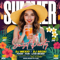 Joyful Summer Sunset Party Instagram Post Video template