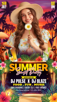 Joyful Summer Sunset Party Instagram Story Video template