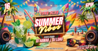 Joyful Summer Vibes Beach Party Facebook Shared Image Video template