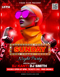 Joyful Sunday Night Party Flyer (us Letter) Volante (Carta US) template