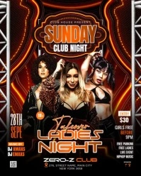 Joyful Sunday Takeover Ladies Night Party Instagram Portrait template