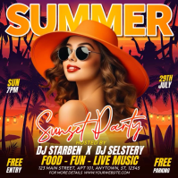 Sunset Party Post Instagram Template