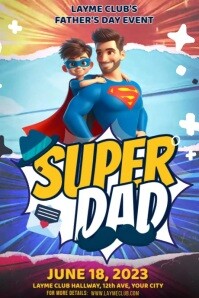 Joyful Super Dad  Poster Póster template