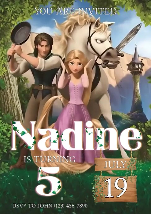 Tangled Themed Birthday Invitation Template | PosterMyWall