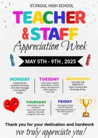 Joyful Teacher & Staff Appreciation Week  A1 template