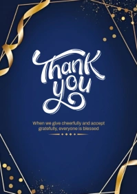 Joyful Thank You Card A4 template