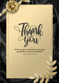 Joyful Thank You Greeting Card A4 template