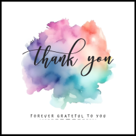Joyful Thank You Greeting Card Square (1:1) template