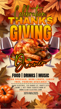 Joyful Thanks Giving Dinner Celebration Instagram Story template