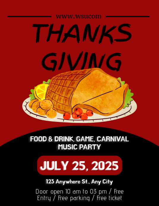 Joyful Thanks Giving Flayer Flyer (us Letter) template