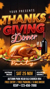 Joyful Thanksgiving Dinner Instagram Story template