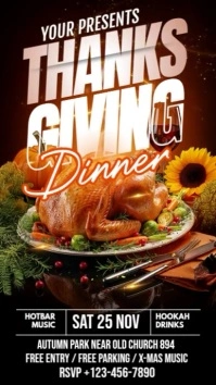 Joyful Thanksgiving Dinner Instagram Story template