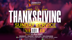 Lilla Thanksgiving Sunday Service Twitter-Beitrag Template