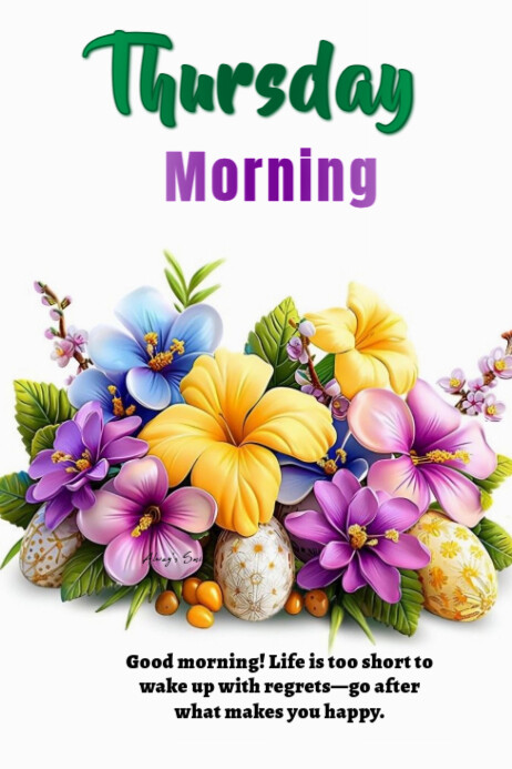 Joyful Thursday Morning Poster Плакат template