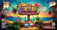 Joyful Tiki Bar Hawaiian Party Facebook Shared Image Video delt Facebook-billede template