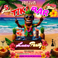 Joyful Tiki Bar Luau Party Instagram Post Video template