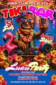 Joyful Tiki Bar Party Banner 4' × 6' Video template