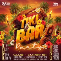 Rosso Tiki Bar Party Wpis na Instagrama Template
