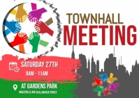 Joyful Townhall Meeting  Postcard template