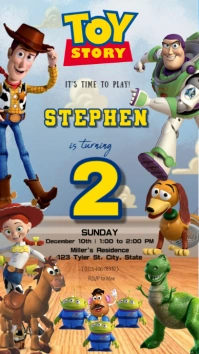 Joyful Toy Story Birthday Instagram Story template