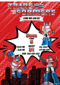 Transformer Tenplate Transformers Birthday Invitation Template | PosterMyWall