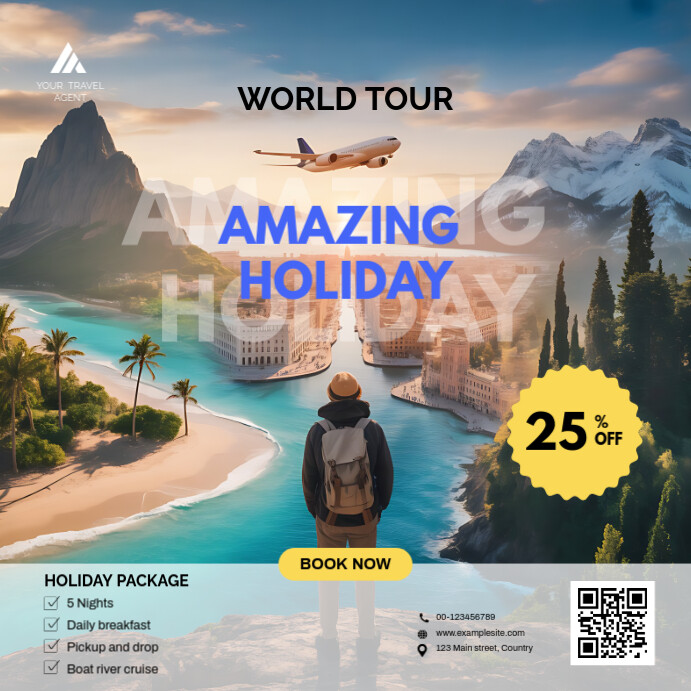 Joyful Travel Agent  Instagram Post template