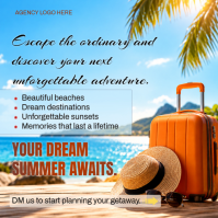 Blue Travel and Adventure Instagram Post Template