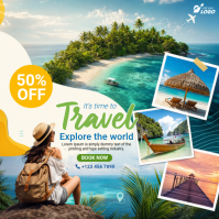 White Travel Promotion Wpis na Instagrama Template